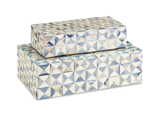 Geometric Blue Box Set of 2