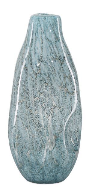 Teal and Silver Vase