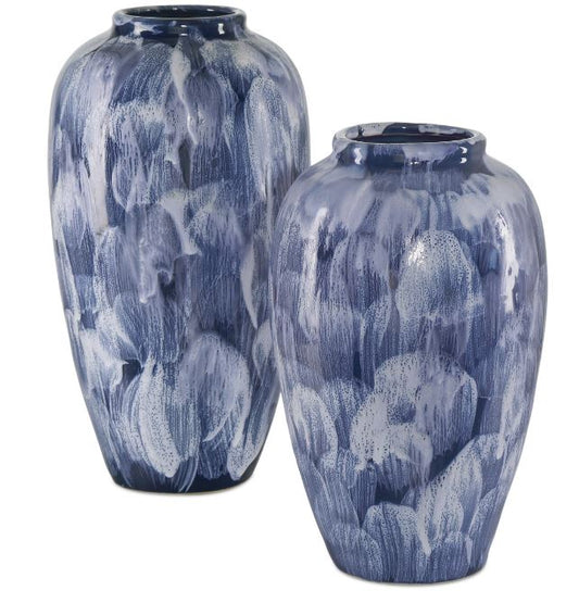 Blue and White Vases, Set of 2