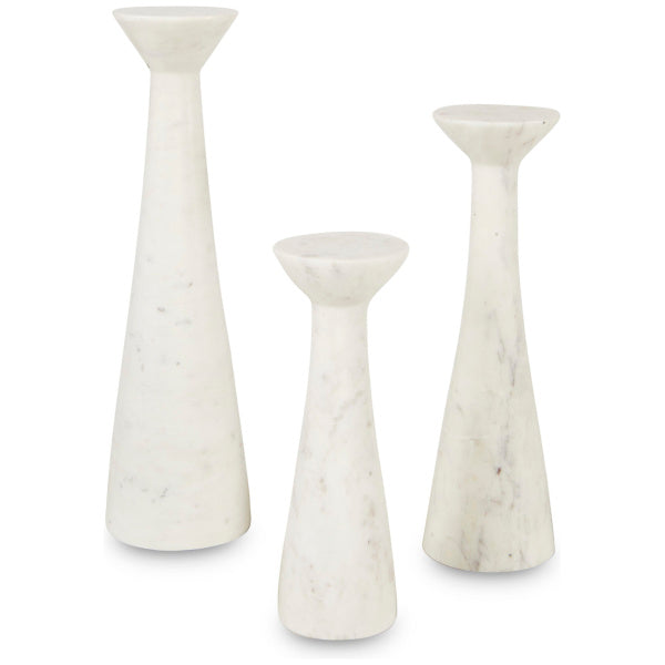 Marble Candle Holders, Set of 3