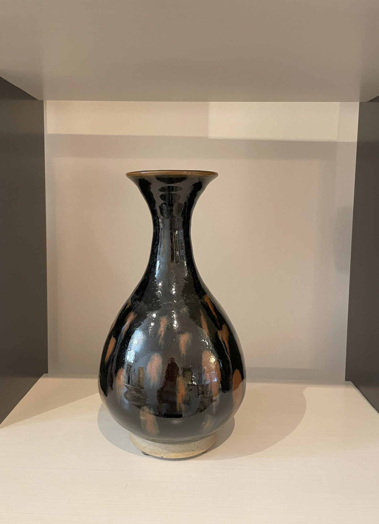 Dark Long Neck Porcelain Vase